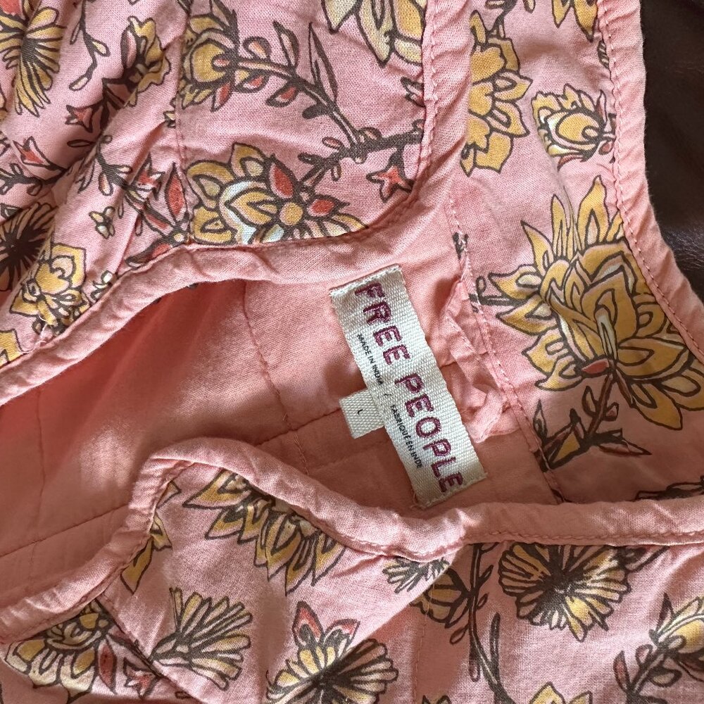 Free People Women's Dusk Combo Floral Quilted Chloe Jacket Size L  Chloe Jacket